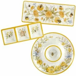 Bee Sweet Hostess Set 14.5 in. Assorted Colors Melamine Platters (Set of 3) by Certified International