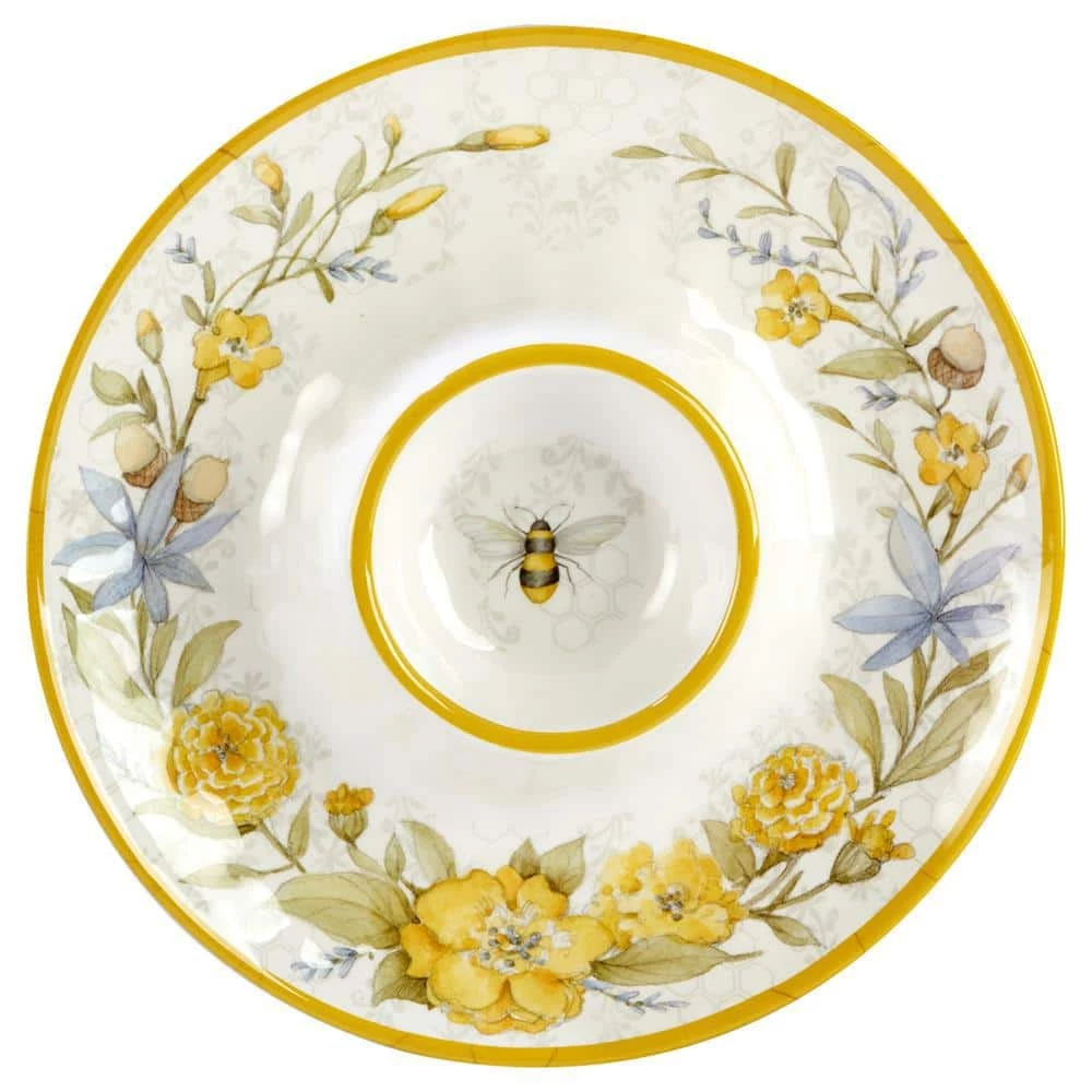 Bee Sweet Hostess Set 14.5 in. Assorted Colors Melamine Platters (Set of 3) by Certified International 4 Bee Sweet Hostess Set 14.5 in. Assorted Colors Melamine Platters (Set of 3) by Certified International - Image 2