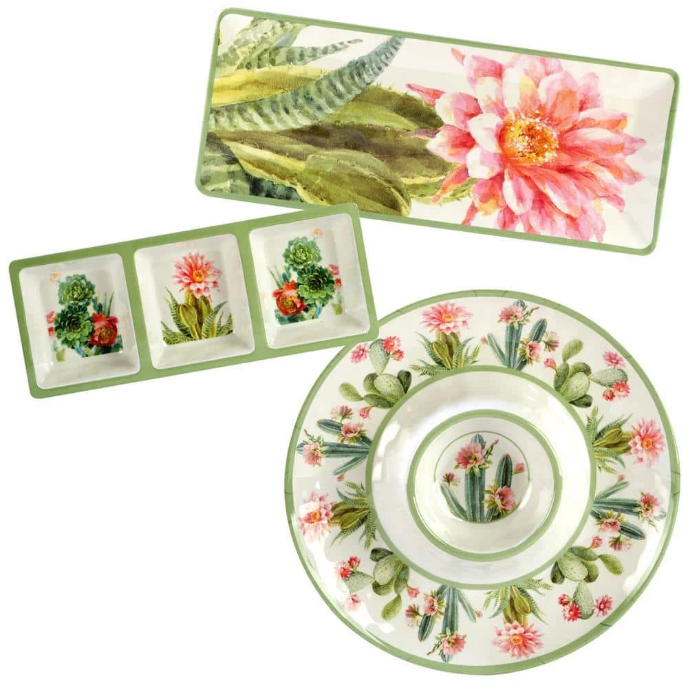 Desert Beauty Hostess Set 14.5 in. Assorted Colors Melamine Platters (Set of 3) by Certified International 3 Desert Beauty Hostess Set 14.5 in. Assorted Colors Melamine Platters (Set of 3) by Certified International