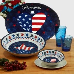 Stars and Stripes Set 14 in. Assorted Colors Melamine Platters (Set of 2) by Certified International 11 Stars and Stripes Set 14 in. Assorted Colors Melamine Platters (Set of 2) by Certified International -Certified International Sales certified international platters 92541 44 1000