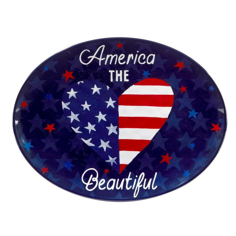 Stars and Stripes Set 14 in. Assorted Colors Melamine Platters (Set of 2) by Certified International 5 Stars and Stripes Set 14 in. Assorted Colors Melamine Platters (Set of 2) by Certified International - Image 3