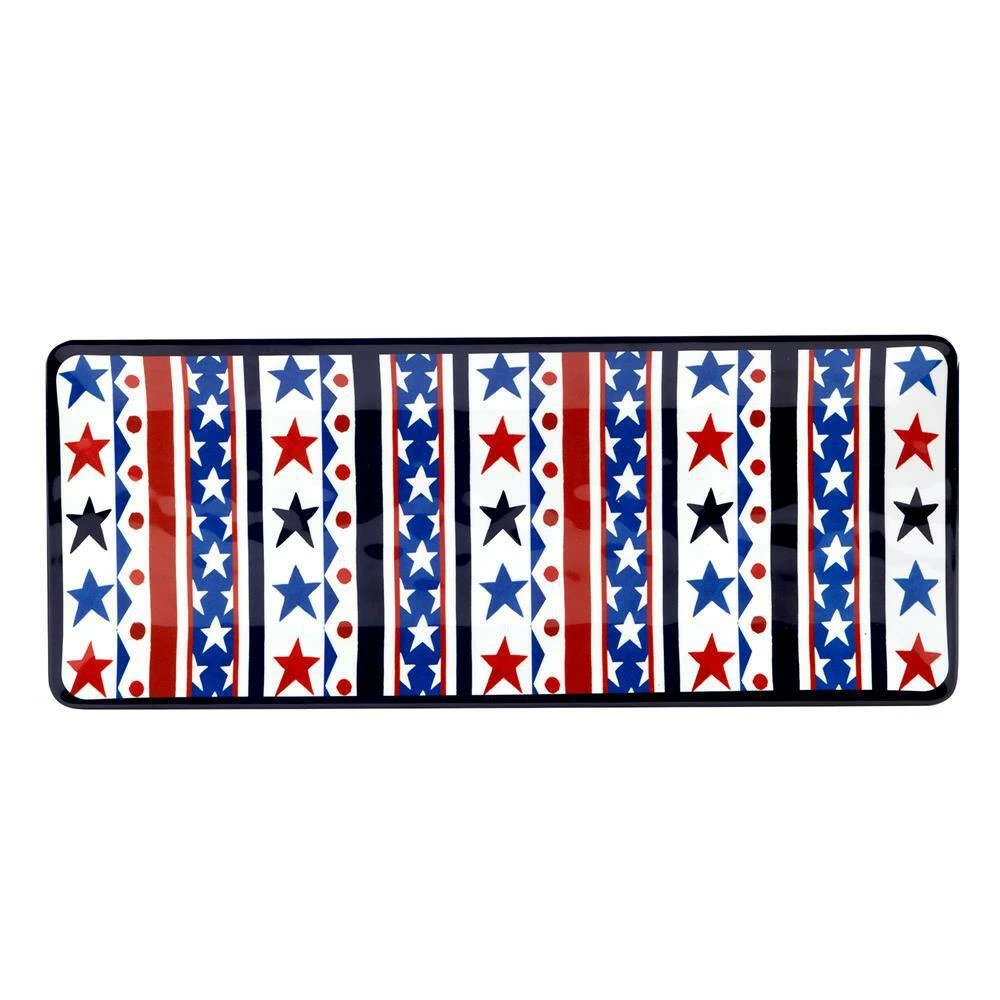 Stars and Stripes Hostess Set 14.5 in. Assorted Colors Melamine Platters (Set of 3) by Certified International 6 Stars and Stripes Hostess Set 14.5 in. Assorted Colors Melamine Platters (Set of 3) by Certified International - Image 4