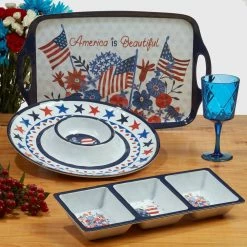 Stars and Stripes Hostess Set 14.5 in. Assorted Colors Melamine Platters (Set of 3) by Certified International 11 Stars and Stripes Hostess Set 14.5 in. Assorted Colors Melamine Platters (Set of 3) by Certified International -Certified International Sales certified international platters 92543 44 1000