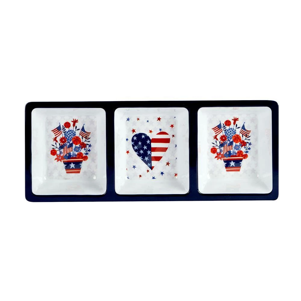 Stars and Stripes Hostess Set 14.5 in. Assorted Colors Melamine Platters (Set of 3) by Certified International 5 Stars and Stripes Hostess Set 14.5 in. Assorted Colors Melamine Platters (Set of 3) by Certified International - Image 3