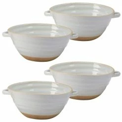 Artisan 4-Piece Traditional Cream Ceramic 28 oz. Soup/Pasta Bowl Set (Service for 4) by Certified International