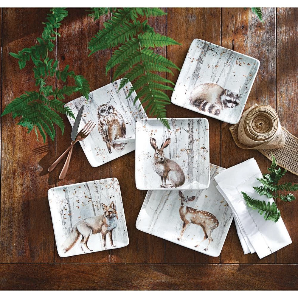 A Woodland Walk 16-Piece Country/Cottage Grey and Sepia Ceramic Dinnerware Set (Service for 4) by Certified International 4 A Woodland Walk 16-Piece Country/Cottage Grey and Sepia Ceramic Dinnerware Set (Service for 4) by Certified International - Image 2