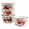 Red Truck Snowman 22 fl.oz. Multi-Colored Earthenware Dessert Bowls Set of 4 by Certified International 2 Red Truck Snowman 22 fl.oz. Multi-Colored Earthenware Dessert Bowls Set of 4 by Certified International -Certified International Sales multi colored certified international bowls 29003set4 64 1000