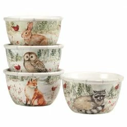 Winter's Walk 22 fl.oz. Multi-Colored Earthenware Dessert Bowls Set of 4 by Certified International
