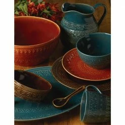 Aztec 4-Piece Patterned Multi-Colored Stoneware 48 oz. Soup Bowl Set (Service for 4) by Certified International -Certified International Sales multi colored certified international dinnerware sets 23204set4 31 1000