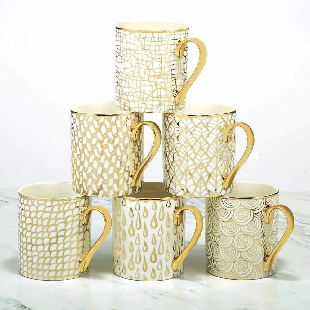Tiger 6-Piece Patterned Multi-Colored Porcelain 14 oz. Mug Set (Service for 6) by Certified International 3 Tiger 6-Piece Patterned Multi-Colored Porcelain 14 oz. Mug Set (Service for 6) by Certified International