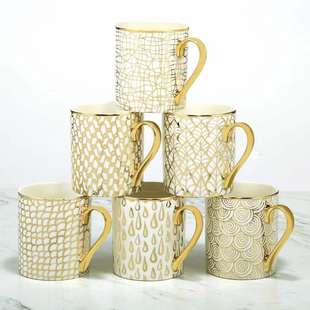 Tiger 6-Piece Patterned Multi-Colored Porcelain 14 oz. Mug Set (Service for 6) by Certified International 4 Tiger 6-Piece Patterned Multi-Colored Porcelain 14 oz. Mug Set (Service for 6) by Certified International - Image 2