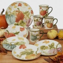 Autumn Harvest 16-Piece Multicolored Earthenware Dinnerware Set (Service Set for 4) by Certified International 15 Autumn Harvest 16-Piece Multicolored Earthenware Dinnerware Set (Service Set for 4) by Certified International -Certified International Sales multi colored certified international dinnerware sets 87565rm fa 1000