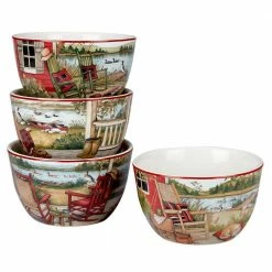 Lake Retreat 16-Piece Earthenware Dinnerware Set (Service Set for 4) by Certified International 13 Lake Retreat 16-Piece Earthenware Dinnerware Set (Service Set for 4) by Certified International -Certified International Sales multi colored certified international dinnerware sets 88516rm 44 1000