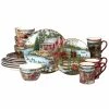 Lake Retreat 16-Piece Earthenware Dinnerware Set (Service Set for 4) by Certified International -Certified International Sales multi colored certified international dinnerware sets 88516rm 64 1000