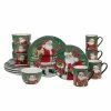 Christmas Lodge Santa 16-Piece Multi-Colored Earthenware Dinnerware Set Service for 4 by Certified International -Certified International Sales multi colored certified international dinnerware sets 97628rm 64 1000