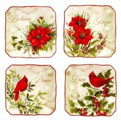 Winter's Medley Multi-Colored Canape Plates Set of 4 by Certified International -Certified International Sales multi colored certified international salad plates dessert plates 28991set4 4f 1000