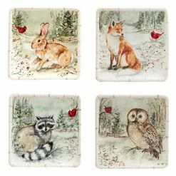 Winter's Walk Multi-Colored Canape Plates Set of 4 by Certified International -Certified International Sales multi colored certified international salad plates dessert plates 29024set4 4f 1000