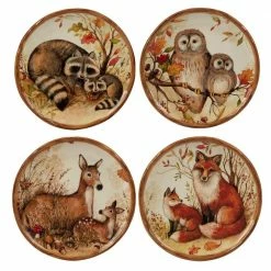 Pine Forest 6 in. Multicolored Canape Plates (Set of 4) by Certified International