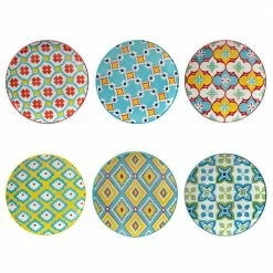Damask Floral 6 in. Multicolored Canape Plate (Set of 6) by Certified International