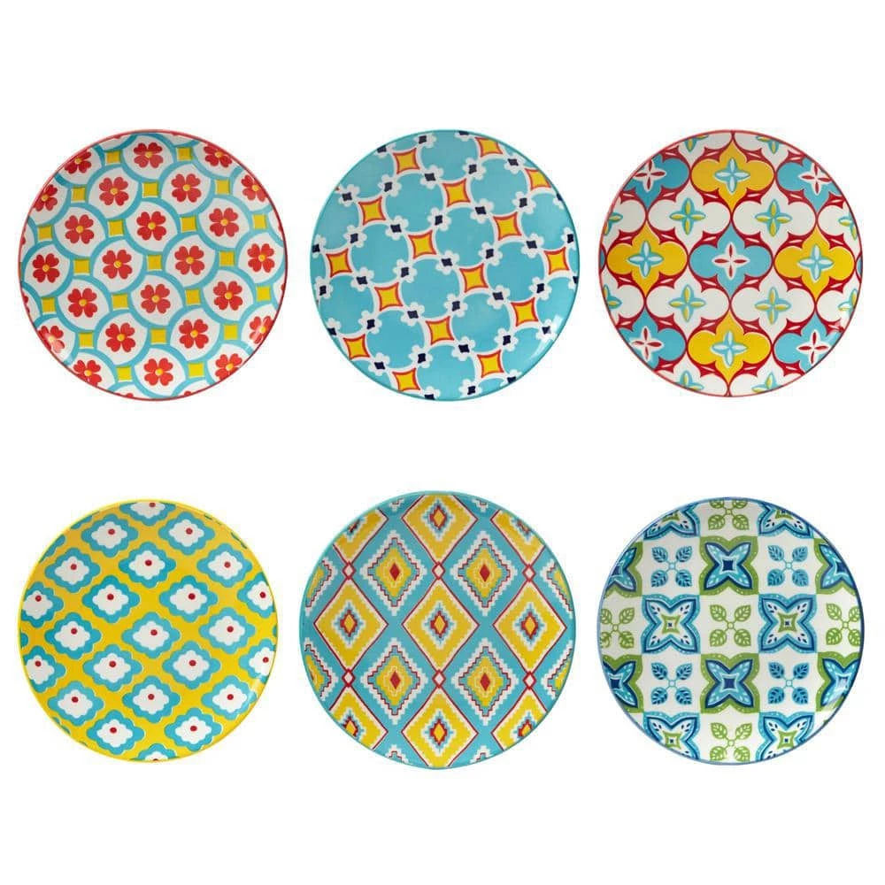 Damask Floral 6 in. Multicolored Canape Plate (Set of 6) by Certified International 3 Damask Floral 6 in. Multicolored Canape Plate (Set of 6) by Certified International