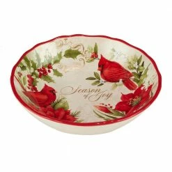 Winter's Medley 13 in. 128 fl.oz. Multi-Colored Earthenware Serving Bowl by Certified International