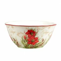 Winter's Medley 11 in. 136 fl.oz. Multi-Colored Earthenware Serving Bowl by Certified International