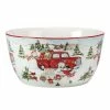 Red Truck Snowman 10 in. 104 fl.oz. Multi-Colored Earthenware Serving Bowl by Certified International -Certified International Sales multi colored certified international serving bowls 29009 64 1000