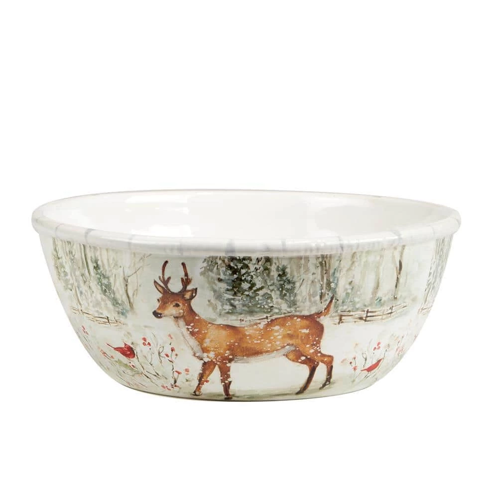 Winter's Walk 10.25 in. 96 fl.oz. Multi-Colored Earthenware Serving Bowl by Certified International 3 Winter's Walk 10.25 in. 96 fl.oz. Multi-Colored Earthenware Serving Bowl by Certified International