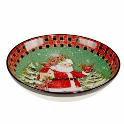 Christmas Lodge Santa 13 in. 128 fl.oz. Multi-Colored Earthenware Serving Bowl by Certified International 7 Christmas Lodge Santa 13 in. 128 fl.oz. Multi-Colored Earthenware Serving Bowl by Certified International -Certified International Sales multi colored certified international serving bowls 29035 4f 1000