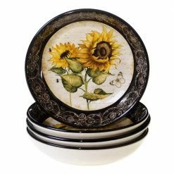 French Sunflowers 8.25 in. Soup and Pasta bowl (Set of 4) by Certified International 5 French Sunflowers 8.25 in. Soup and Pasta bowl (Set of 4) by Certified International -Certified International Sales multicolor certified international bowls 43214set 4 c3 1000