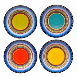 Tequila Sunrise 11 in. Multi-Colored Dinner Plate (Set of 4) by Certified International