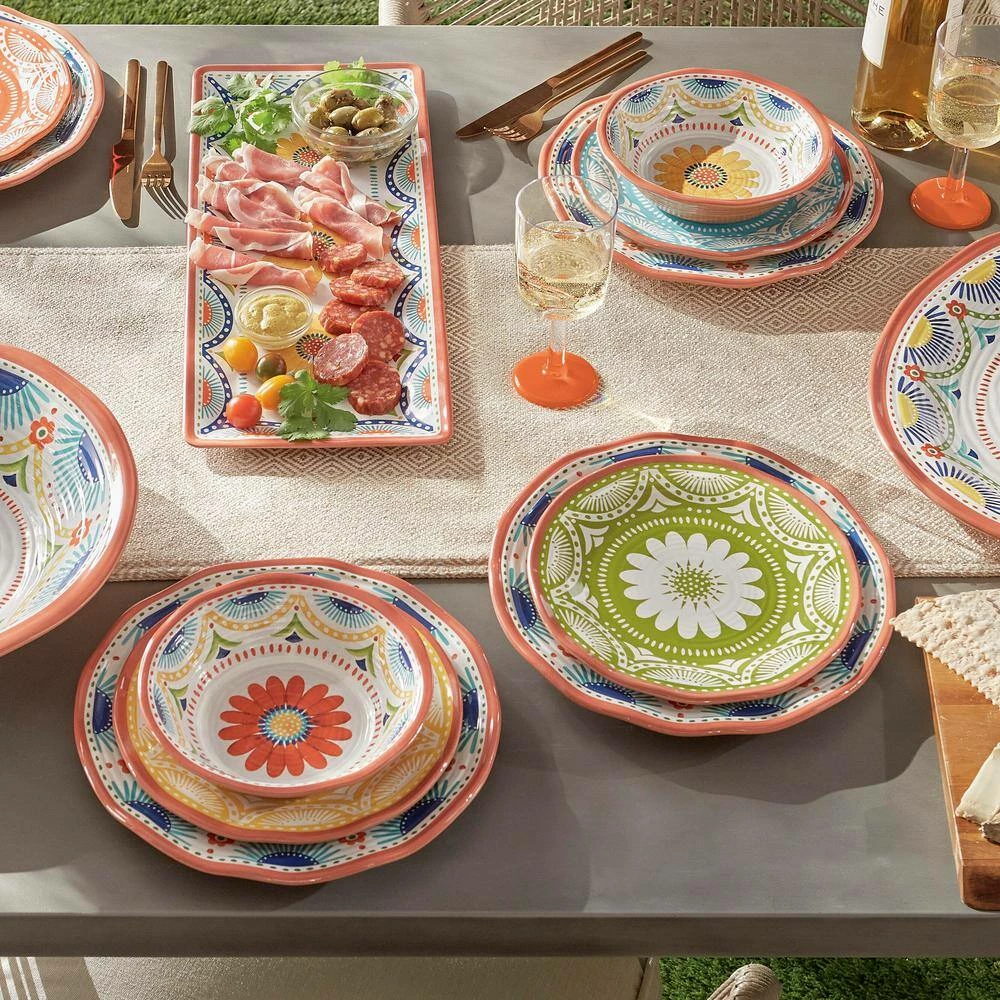 Vera Cruz 12-Piece Casual Multicolor Melamine Outdoor Dinnerware Set (Service for 4) by Certified International 4 Vera Cruz 12-Piece Casual Multicolor Melamine Outdoor Dinnerware Set (Service for 4) by Certified International - Image 2