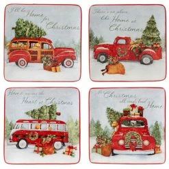 Home For Christmas Multicolor Dessert Plate (Set of 4) by Certified International