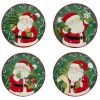 Holiday Magic Santa 6 in. Multicolored Earthenware Canape Plate (Set of 4) by Certified International