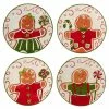 Holiday Magic Gingerbread 6 in. Multicolored Earthenware Canape Plate (Set of 4) by Certified International