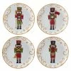 Holiday Magic Nutcracker 9 in. Multicolored Earthenware Dessert Plate (Set of 4) by Certified International