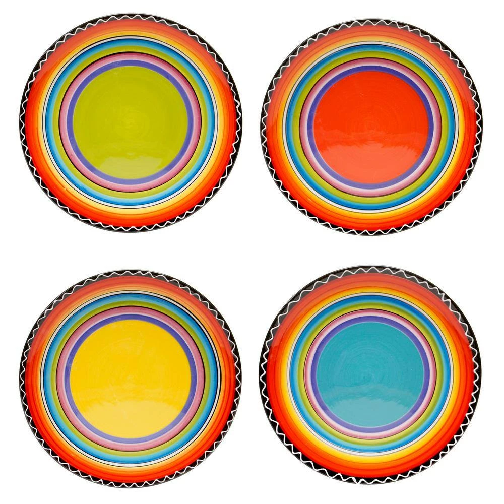 Tequila Sunrise 9 in. Multi-Colored Salad and Dessert Plate (Set of 4) by Certified International 3 Tequila Sunrise 9 in. Multi-Colored Salad and Dessert Plate (Set of 4) by Certified International