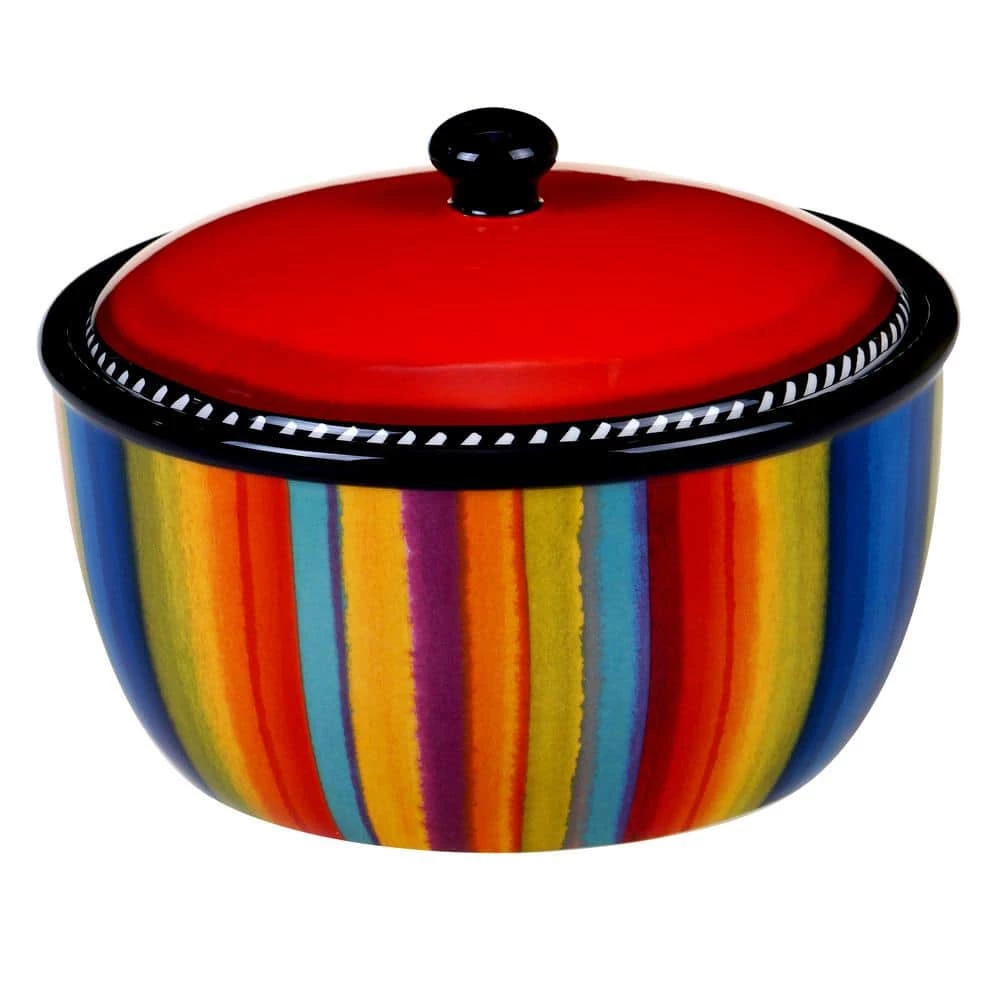 Sierra 8.25 in. Multicolored Bean Pot by Certified International 3 Sierra 8.25 in. Multicolored Bean Pot by Certified International