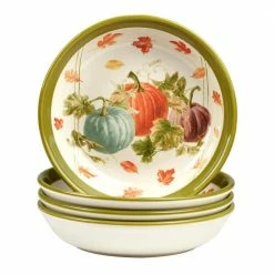 Autumn Harvest 9 in. 38 oz. Multicolored Earthenware Soup Bowl (Set of 4) by Certified International