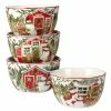 Snowman's Farmhouse 22 oz. Multicolored Earthenware Ice Cream Bowl (Set of 4) by Certified International 2 Snowman's Farmhouse 22 oz. Multicolored Earthenware Ice Cream Bowl (Set of 4) by Certified International -Certified International Sales multicolor certified international serving bowls 37258set4 64 1000