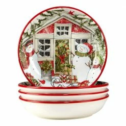Snowman's Farmhouse 38 oz. Multicolored Earthenware Soup Bowl (Set of 4) by Certified International