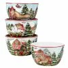 Homestead Christmas 22 oz. Multicolored Earthenware Ice Cream Bowl (Set of 4) by Certified International -Certified International Sales multicolor certified international serving bowls 37288set4 64 1000