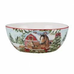 Homestead Christmas 72 oz. Multicolored Earthenware Deep Bowl by Certified International