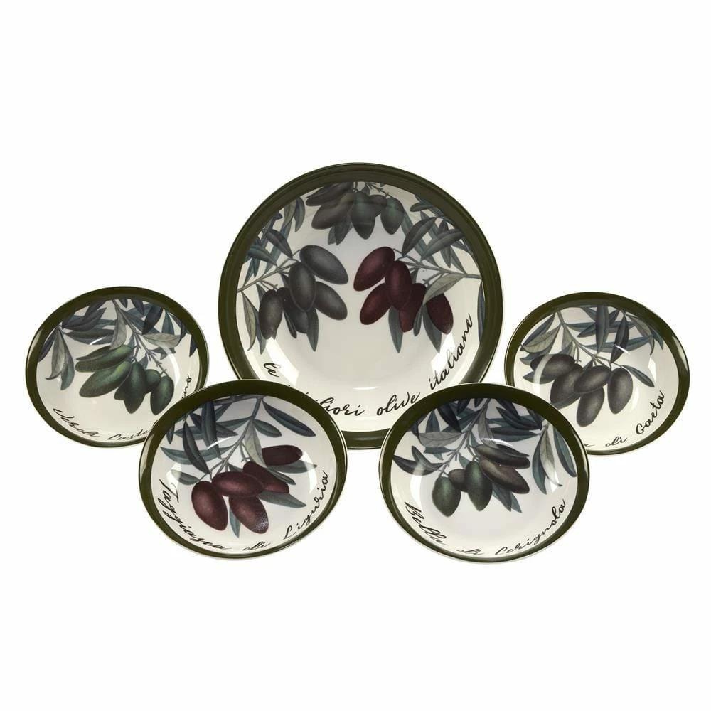 Olive d'Italia 28 oz., 105 oz. 8 in., 12 in. Multicolor Pasta Bowl (Set of 5) by Certified International 3 Olive d'Italia 28 oz., 105 oz. 8 in., 12 in. Multicolor Pasta Bowl (Set of 5) by Certified International