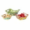 Flower Power 8,15,30 oz. 4.75 in., 6.5 in., 8.25 in. Multicolor Porcelain Square Bowl (Set of 3) by Certified International -Certified International Sales multicolored certified international bowls 45173 64 1000
