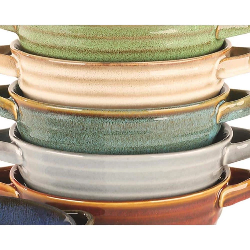 Reactive Glaze 19.17 fl. oz. Assorted Colors Stoneware Soup Bowl Crocks (Set of 6) by Certified International 4 Reactive Glaze 19.17 fl. oz. Assorted Colors Stoneware Soup Bowl Crocks (Set of 6) by Certified International - Image 2