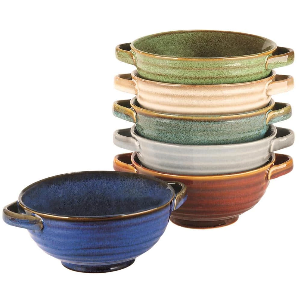 Reactive Glaze 19.17 fl. oz. Assorted Colors Stoneware Soup Bowl Crocks (Set of 6) by Certified International 3 Reactive Glaze 19.17 fl. oz. Assorted Colors Stoneware Soup Bowl Crocks (Set of 6) by Certified International