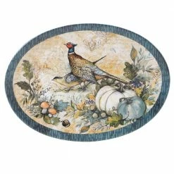 16 in. Harvest Gatherings Multicolored Earthenware Oval Platter by Certified International