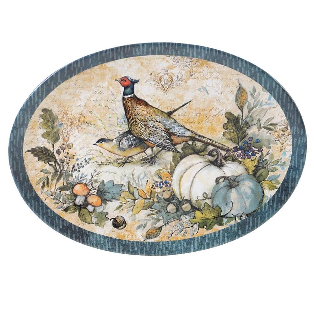 16 in. Harvest Gatherings Multicolored Earthenware Oval Platter by Certified International 3 16 in. Harvest Gatherings Multicolored Earthenware Oval Platter by Certified International