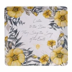 12.5 in. Bee Sweet Square Multicolored Platter by Certified International